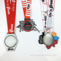 Medallas personalizadas de fútbol de aleación de zinc 3D con cinta